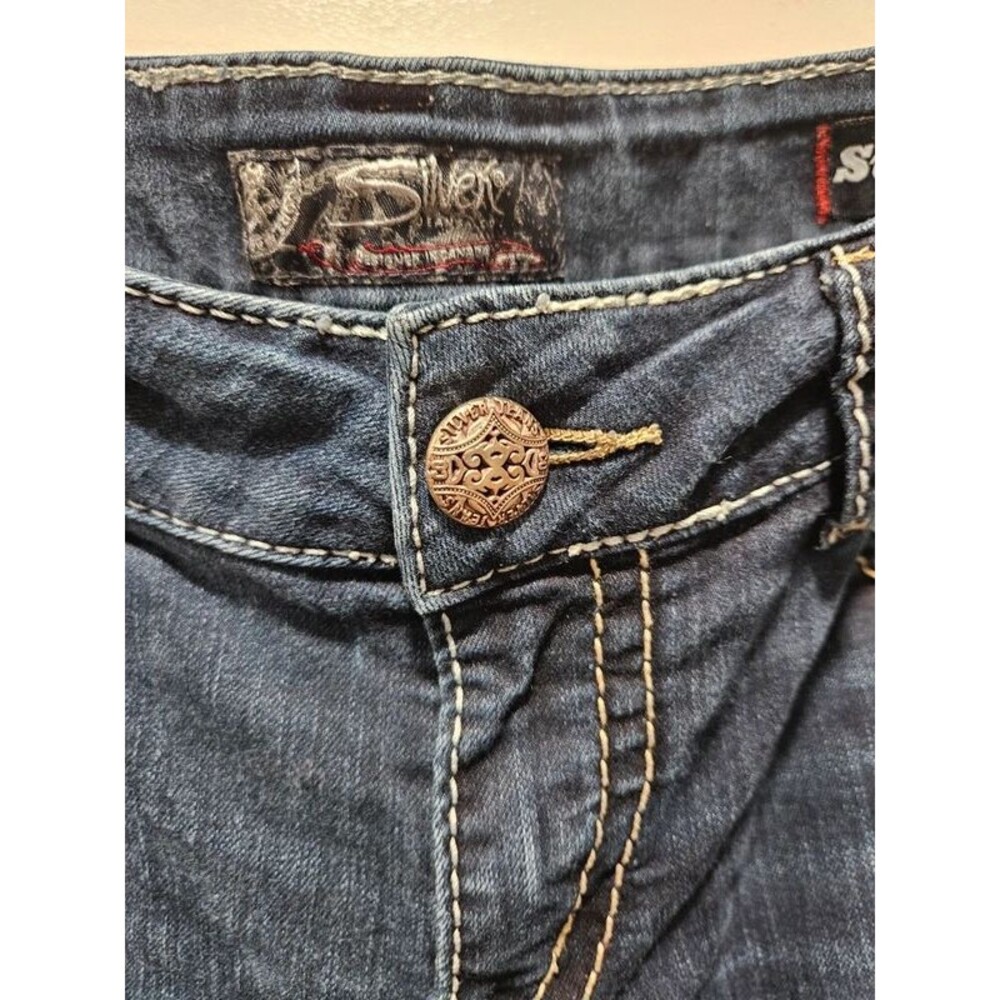 Silver Jeans Suki Mid Super Skinny Womens Blue Distressed Denim Jeans w31×L31 - Picture 5 of 11